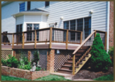 Custom Deck in Founders Bridge.Ipe with Deckorator Aluminum Ballisters and TimberTech composite flooring.