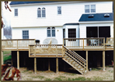 Pressure Treated Deck with Sunburst and Chelsea Bench in Chesterfield.